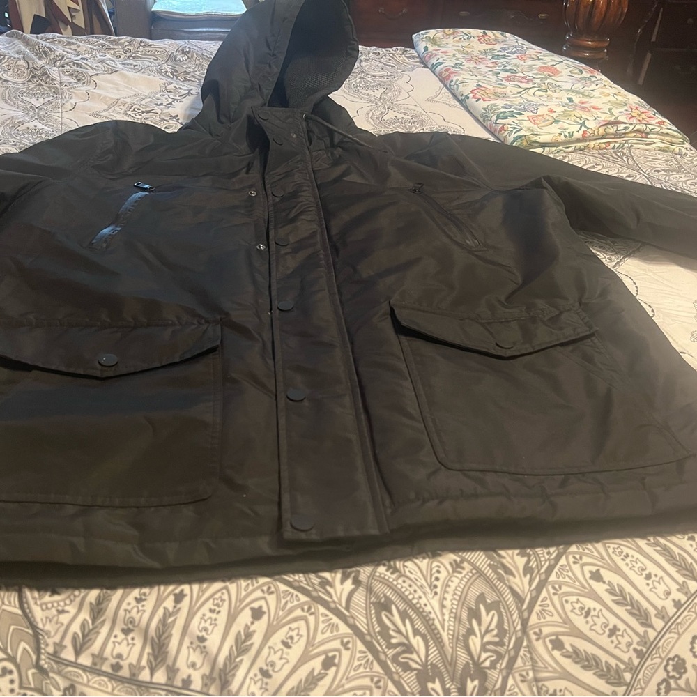 Marc New York Black Raincoat Timeless Design